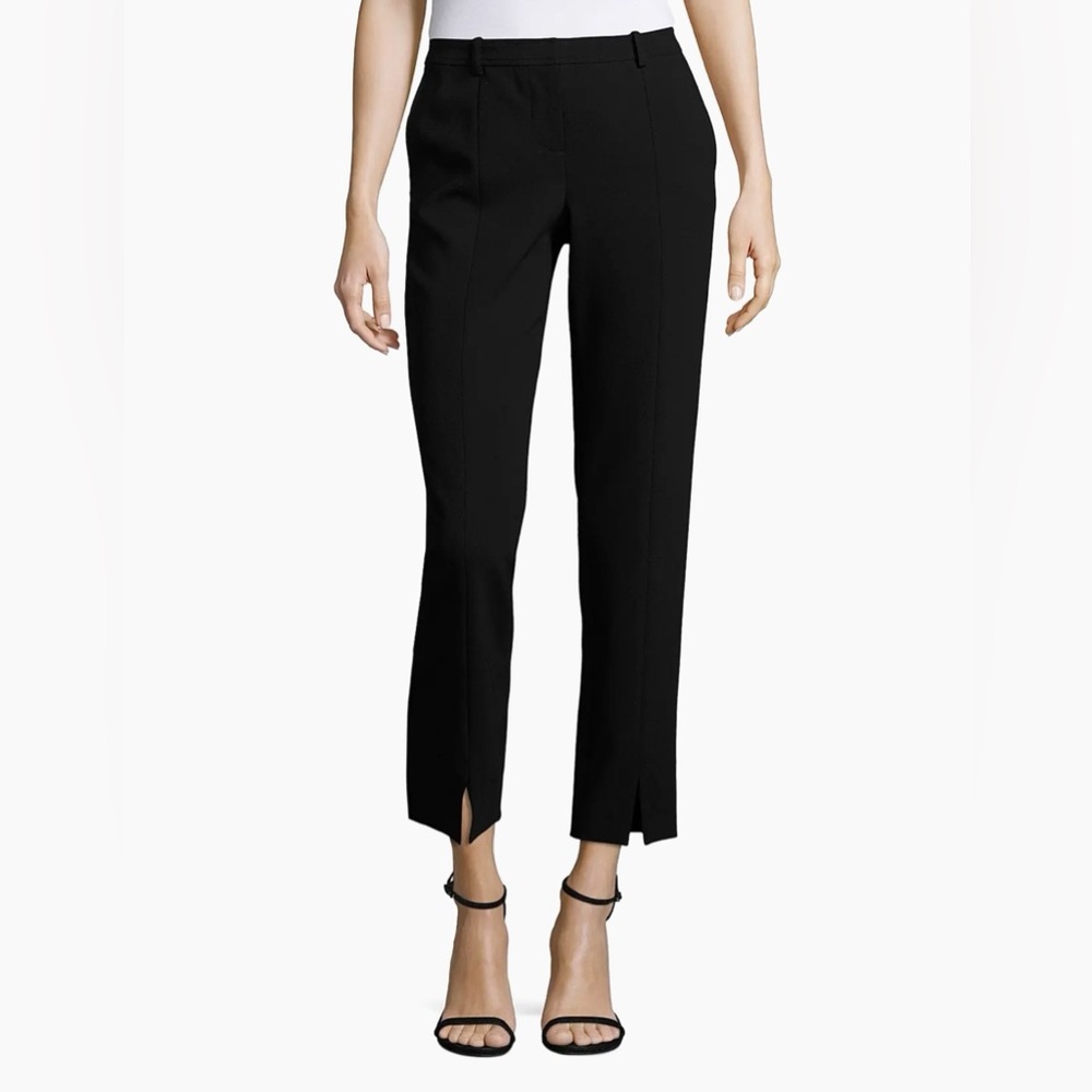 St. John Jennifer Black Pleated Straight Pants 12 | Classic
